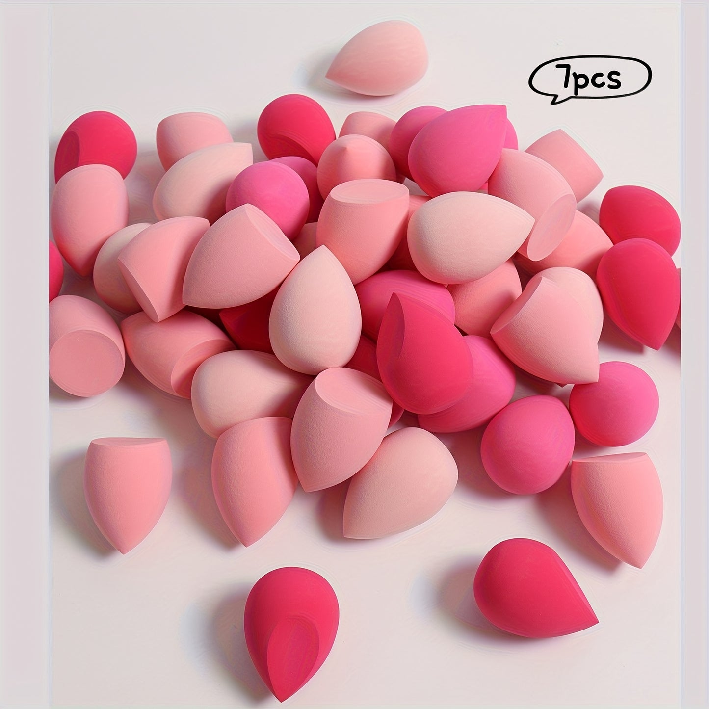 7-Piece Makeup Sponge Set, Makeup Tools, Beauty Sponge, Suitable for Liquid BB Cream and Powder Application, Multi-Color Makeup Tools, Dual-Use Dry and Wet Makeup Sponge - Christmas Gift