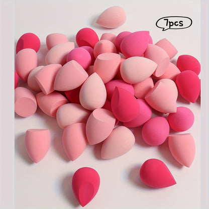 7-Piece Makeup Sponge Set, Makeup Tools, Beauty Sponge, Suitable for Liquid BB Cream and Powder Application, Multi-Color Makeup Tools, Dual-Use Dry and Wet Makeup Sponge - Christmas Gift