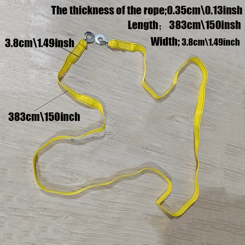 1pcHeavy-duty towing rope/150-inch durable nylon strap/breaking strength/storage bag/ideal for emergency vehicles/off-road use