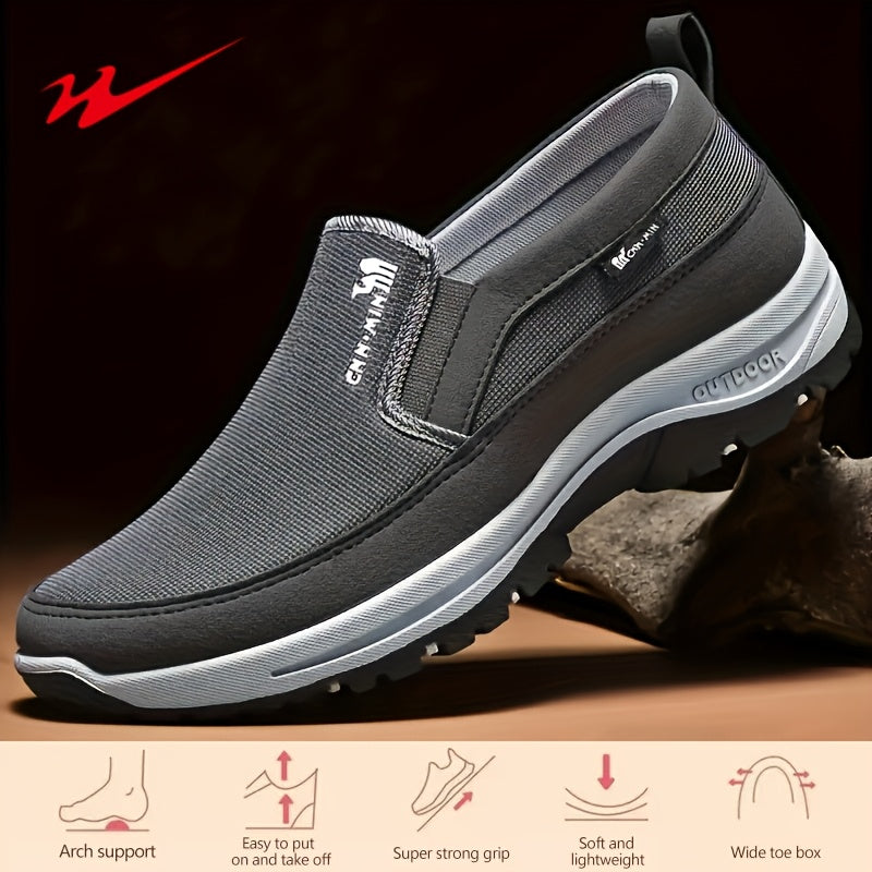 Men's Slip-Resistant Loafers with Thick-Soled Lightweight - Breathable Slip- Wide Width Shoes Suitable for All- Outdoor & Daily Wear - Comfortable Casual Round-Toe Loafers (PVC Sole)