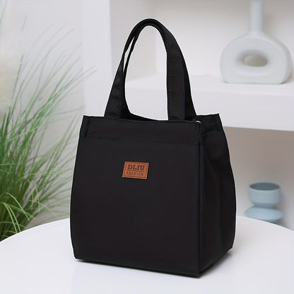 New Arrival Nylon Handbag - Solid Color, Exquisite, Aluminum Foil Insulation, Half-Zipper, Suitable for School, Work, Daily Use
