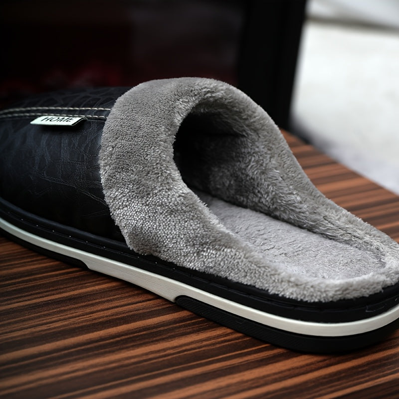Men'S Oversized Plush Slippers, Soft And Warm Indoor Home Shoes, Winter Couple Slippers Suitable for Both Men And Women, Perfect for The Balcony in Winter