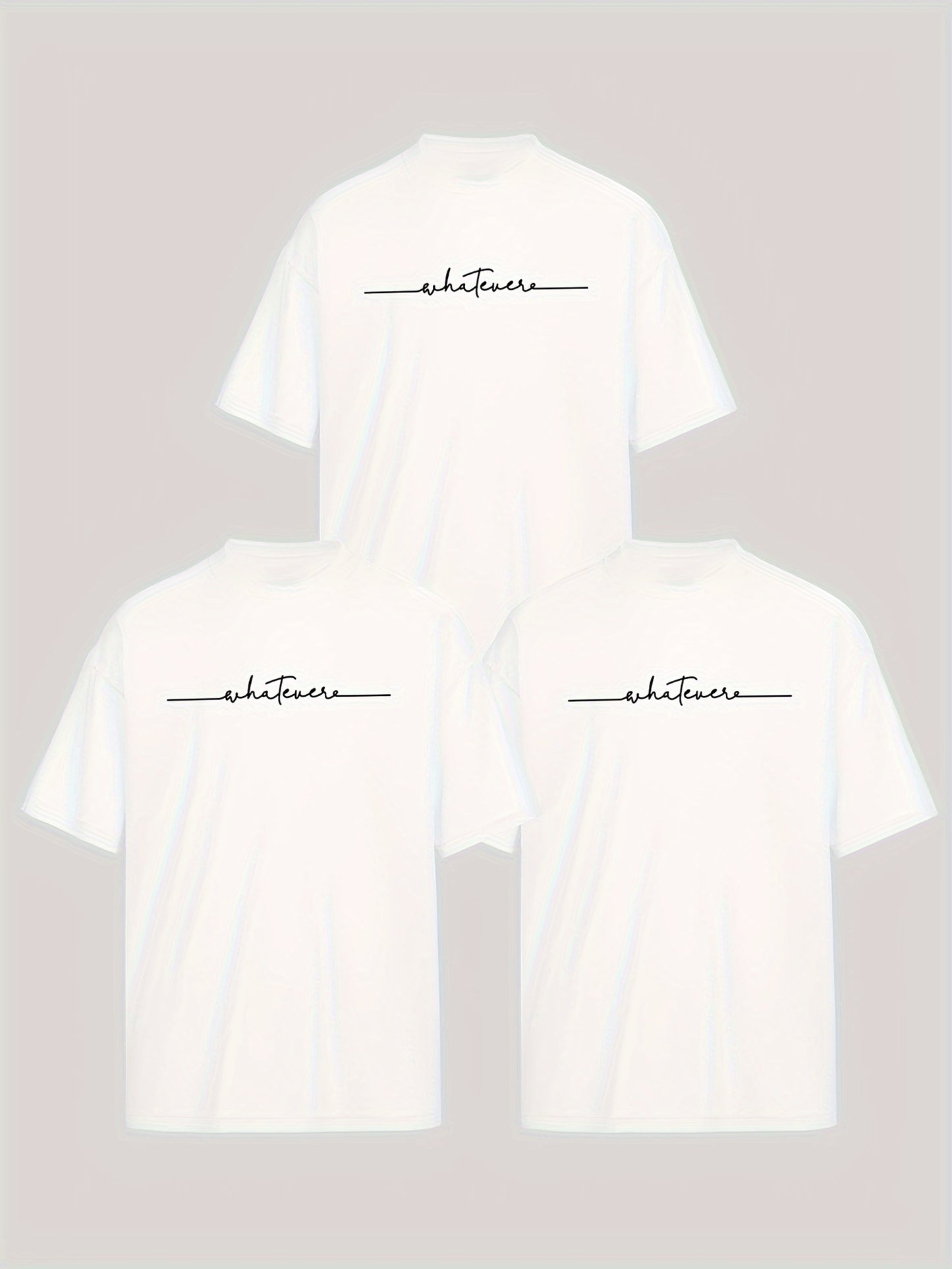 [Minimalist Lettering T-Shirt] Stylish Minimalist Men's English Art Print Crew Neck T-Shirt | Handwritten Alphabet Lettering | Casual Essential Short Sleeve Tee | Low-Key Sophisticated Lazy Style