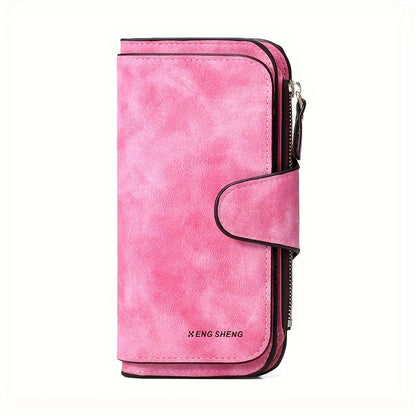 Multi Card Slots Retro Minimalist Short Wallet, Solid Color Clutch Credit Card Case
