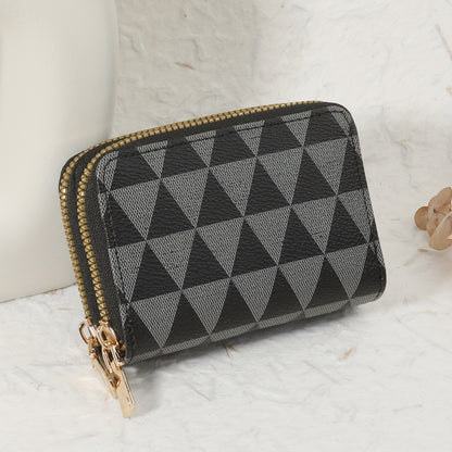Stylish Double-Zippered Coin Purse for Credit Cards, Made from High-Quality. This Easy And Casual Multi-Card Holder Is Ideal for Outdoor Activities, Travel, And Returning to School