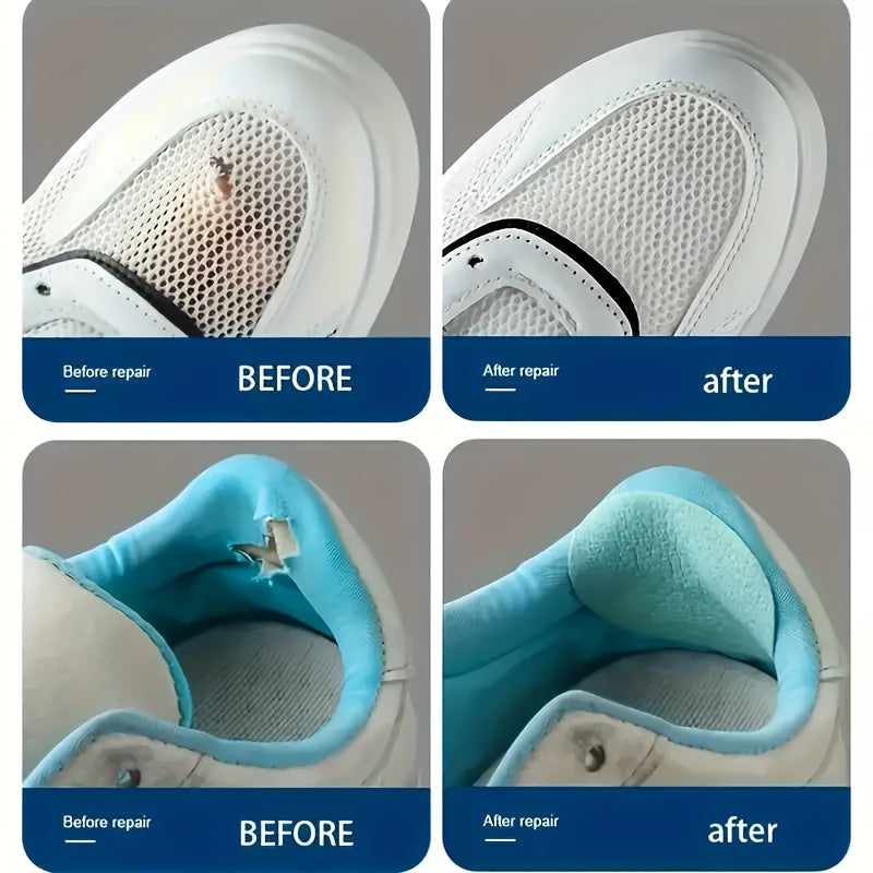 A Set of 6 Self-adhesive Shoe Patches for Repairing Side Damage, Mending Holes in Shoe Linings, and Applying to Worn Areas on Sneaker Heels. Durable, Scratch-resistant, and Wear-resistant, They Repair Tears and Abrasions