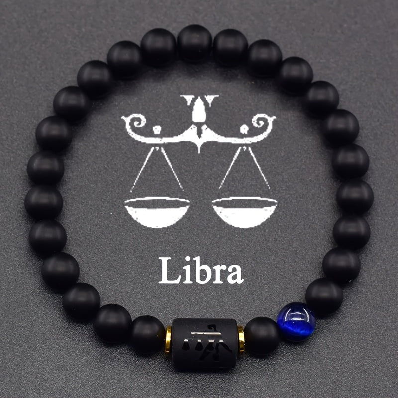 [Zodiac Stones Bracelet] Natural Stones Elastic Bracelet | Representing The 12 Zodiac Signs, Featuring a Card Design for Couples, Perfect As a Valentine's Day Or Birthday Gift for Partners And Friends