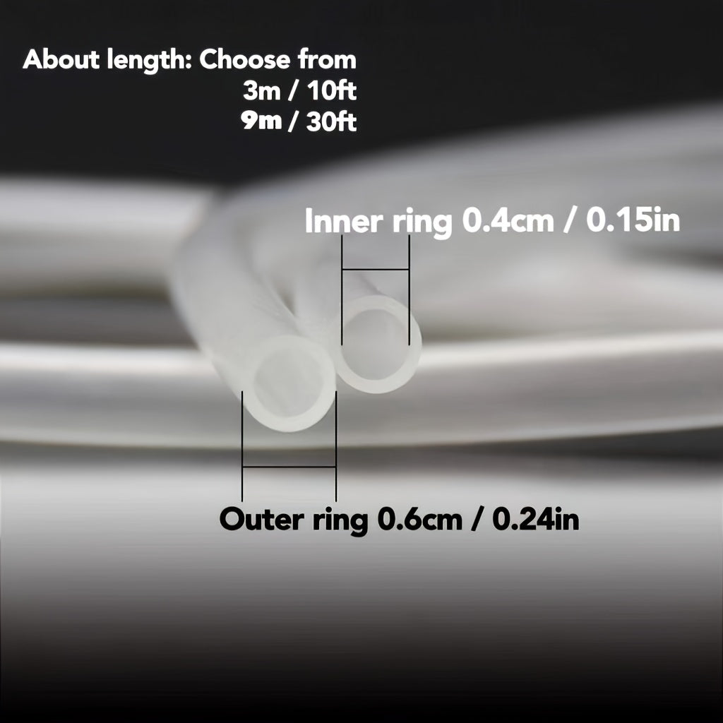 [Aquarium Soft Tubing] 10ft/30ft Aquarium Soft Tubing - Translucent Airline Tubing for Fish Tank, Durable Plastic, No Battery Needed, Easy Installation, Ideal for Freshwater & Saltwater Aquariums, Transparent Tubing, Flexible Tubing