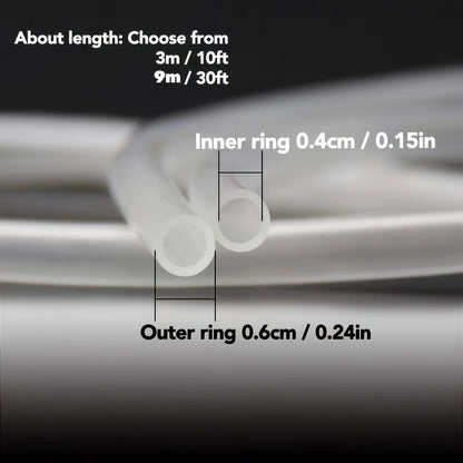 [Aquarium Soft Tubing] 10ft/30ft Aquarium Soft Tubing - Translucent Airline Tubing for Fish Tank, Durable Plastic, No Battery Needed, Easy Installation, Ideal for Freshwater & Saltwater Aquariums, Transparent Tubing, Flexible Tubing