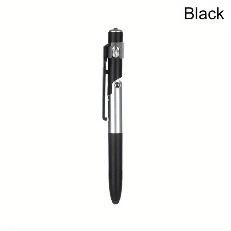 1pc Multi-function 4-in-1 Foldable Ballpoint Pen Stylus (Flashlight + Support) for Tablet Cellphone