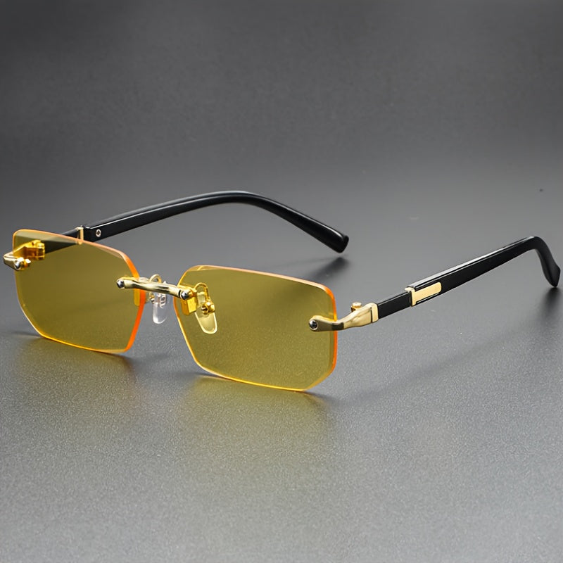 1pc Men's Y2K Fashion Glasses, Square Frameless, Perfect for Summer Outfits
