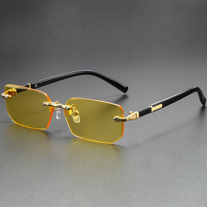 1pc Men's Y2K Fashion Glasses, Square Frameless, Perfect for Summer Outfits