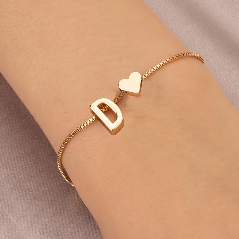 Letter Heart Bracelet