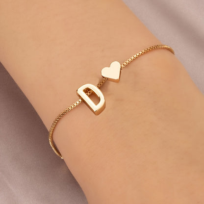 Letter Heart Bracelet