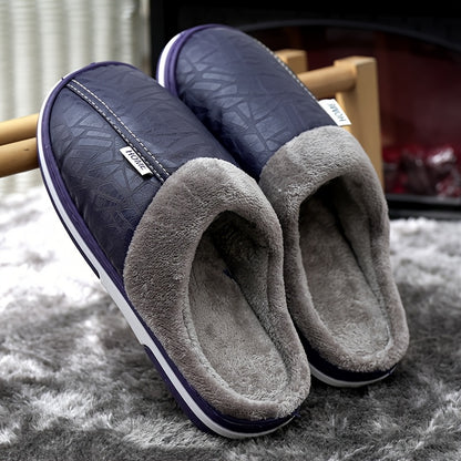 FXAI Men's Big & Tall Slippers - Winter Warm Indoor House with Non-Slip  Sole, Soft Cushioned Booties for Cold Floors, & Disability-Friendly (Easy Slip-On Design) - Autumn/Winter Footwear