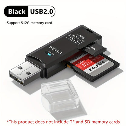 2in1 TF&SD Card Reader - USB Card Reader for PC