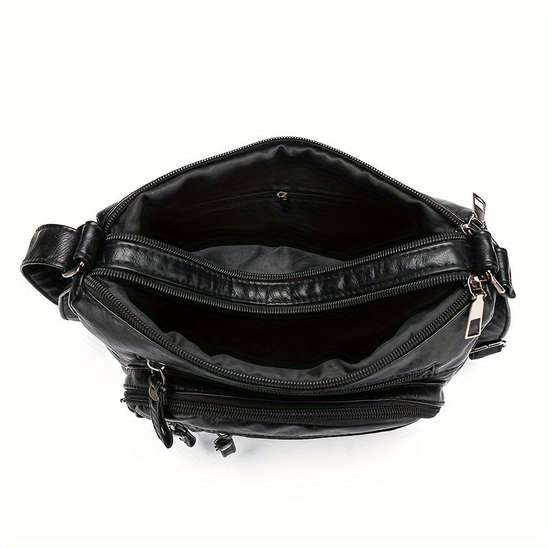 [Large Crossbody Bag] 8108 Large Capacity Soft Shoulder Crossbody Bag - Random Flower Pattern - Random Strap Direction - Random Zipper Direction