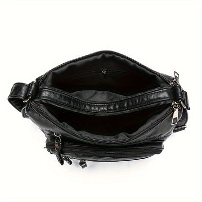 [Large Crossbody Bag] 8108 Large Capacity Soft Shoulder Crossbody Bag - Random Flower Pattern - Random Strap Direction - Random Zipper Direction