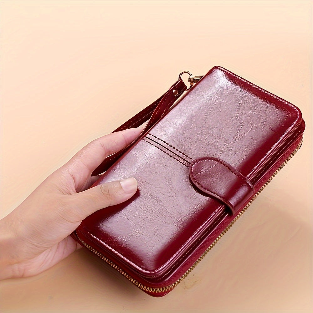 Bright And Shiny Long Wallet with Large Capacity for Multiple Cards, Combined with A Handbag, Featuring A Wrist Strap