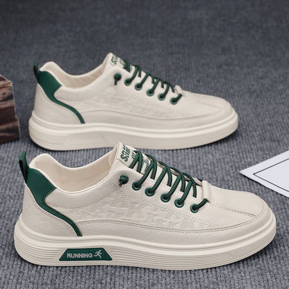New Men'S Breathable White Sneakers, Trendy And Versatile with Thick Soles, Suitable for Sports And Casual Wear