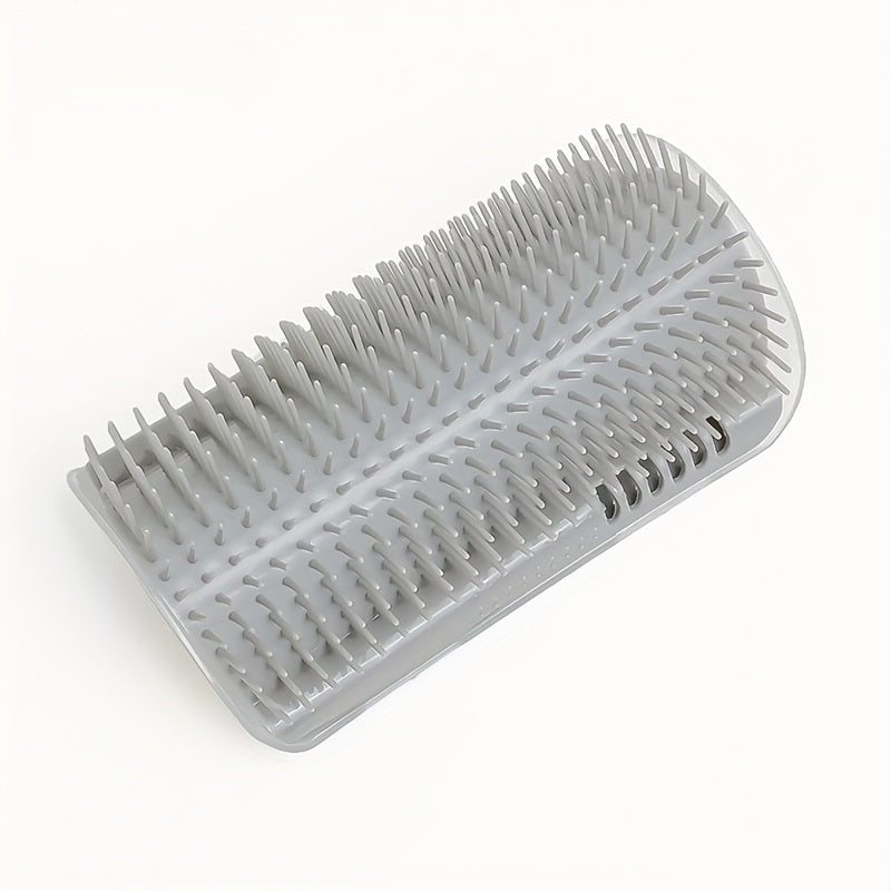 Wall-Mounted Cat Self-Cleaning Grooming Comb, Durable PP Material, High-Quality Bristles, Easy-To-Use Adhesive Strip, Convenient Assembly, Space-Saving Design, Ergonomic Pet Grooming Tool for Kittens And Small Dogs, Lightweight