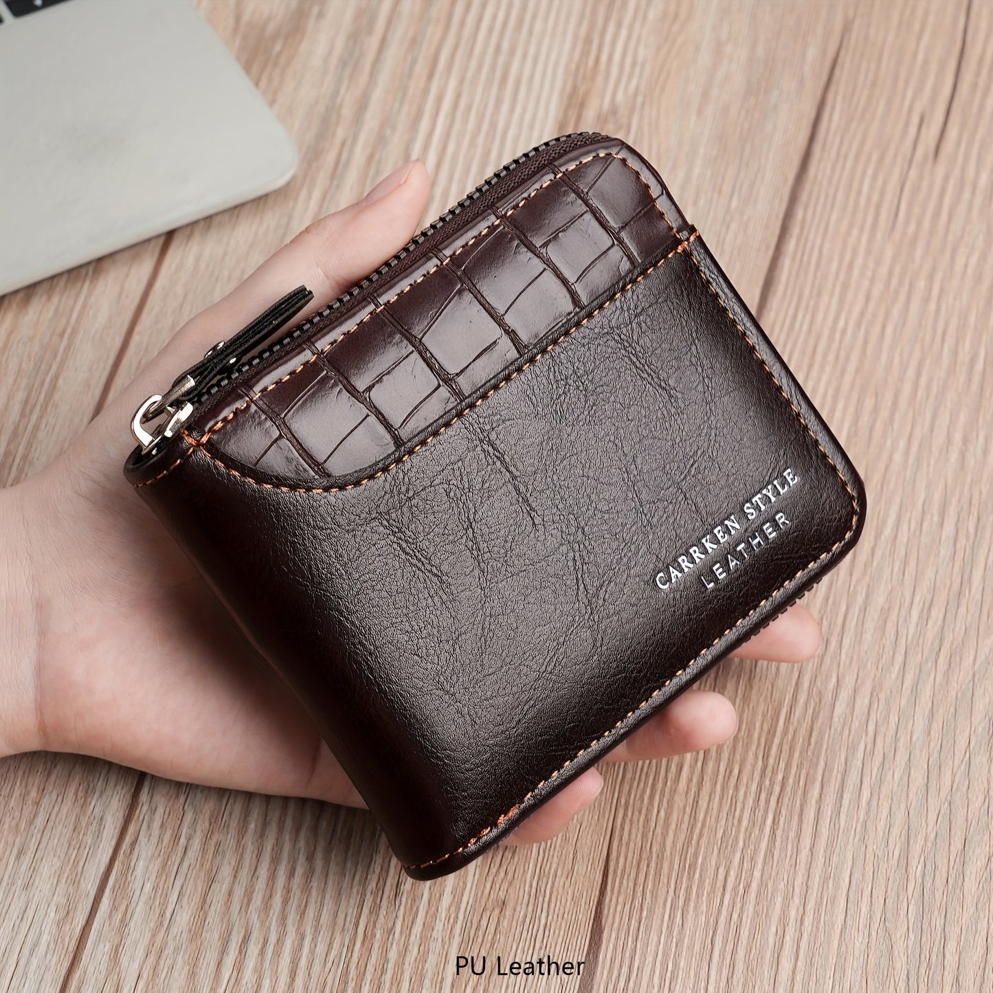 New Men's Wallet/Fashion Multi-functional/Spliced Zipper Coin Purse/Versatile Large Capacity Card Holder/for Young Students