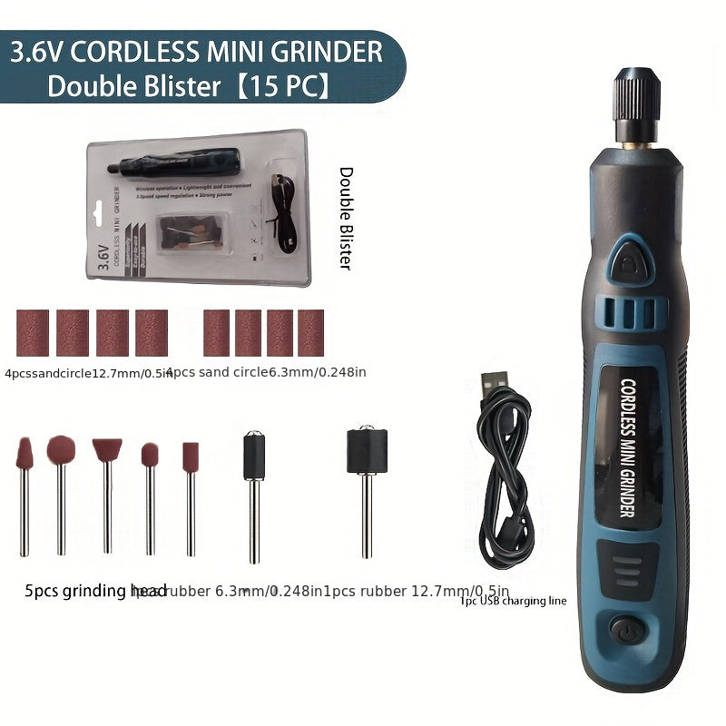 1 Set DIY Household Mini Electric Handheld Engraving Machine for Jade Carving, Grinding, and Polishing, USB Rechargeable Electric Grinder Set, Jade Carving Electric Grinder, Mini Electric Engraving Pen