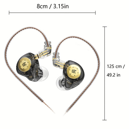 KZ EDX Pro Dual DD HiFi Stereo Sound In Ear Monitor Headphones, Comfortable Noise Cancelling Earbuds with Wired IEM Earphones