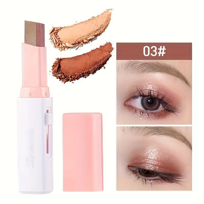 Dual-Color Eyeshadow Stick/Waterproof, Sweat-Proof, Smudge-Proof/Long-Lasting, Fading-Resistant/Essential Makeup for Going Out/Perfect Gift/Contains Plant Squalane