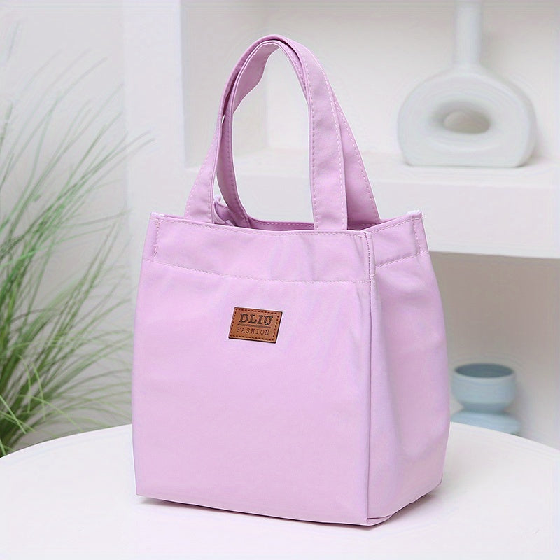 New Arrival Nylon Handbag - Solid Color, Exquisite, Aluminum Foil Insulation, Half-Zipper, Suitable for School, Work, Daily Use