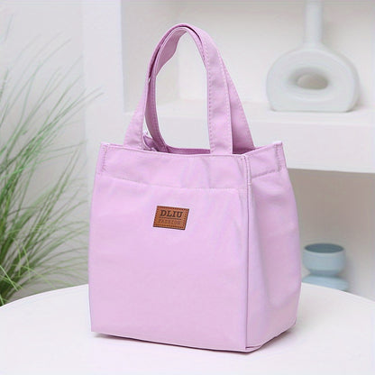 New Arrival Nylon Handbag - Solid Color, Exquisite, Aluminum Foil Insulation, Half-Zipper, Suitable for School, Work, Daily Use