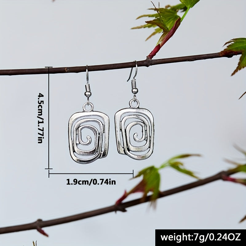Silvery Vintage Simple Hoop Fashion Dangle Earrings Boho Women Earrings Party Keepsake Gifts