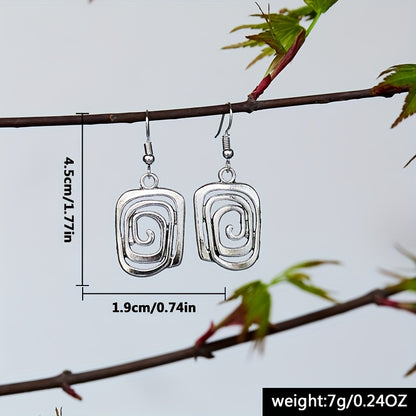 Silvery Vintage Simple Hoop Fashion Dangle Earrings Boho Women Earrings Party Keepsake Gifts