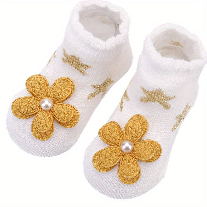 Baby Girl Cute Fashion Bowknot Flower Socks Fit 0-24 Months