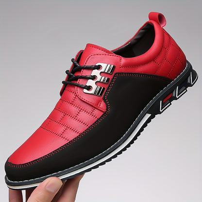 Men's Plaid Derby Shoes, Wear-resistant Non-Slip Dress Shoes for Wedding Business
