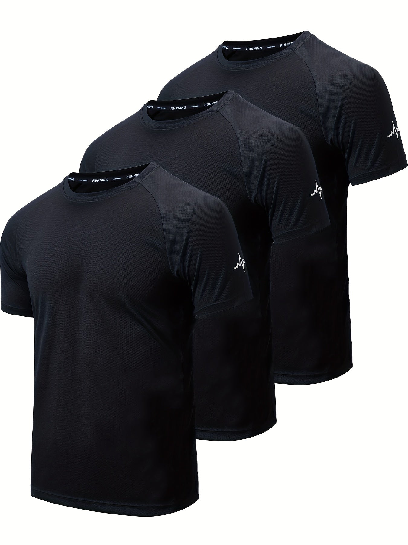 3pcs Compression Shirts Men Short Sleeve Athletic Moisture Wicking Baselayer Undershirt Gear Tshirt for Sports Workout