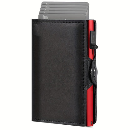 Carbon Fiber Card Clip Wallet Ultra-Thin Aluminum Pop-Up Bank Card Box Rfid-Proof Money Wallet Metal Aluminum Box Card Clip Wallet