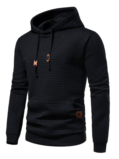 New Autumn And Winter Men'S Pullover Sweatshirt Made of Jacquard Check Fabric, Suitable for Sports, Casual Wear, Outdoor Jogging, And Fitness Training with Long Sleeves