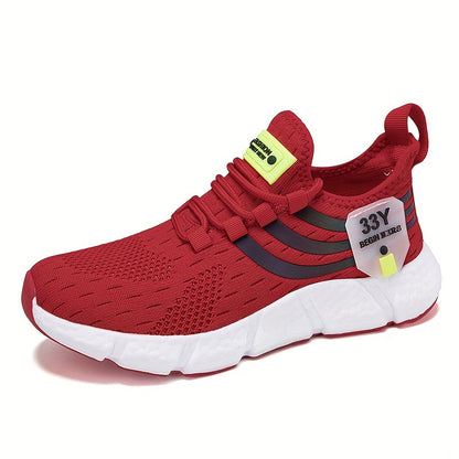 New Popcorn Sole Men's Shoe High Elasticity Flying Weaving Mesh Surface Ultra Light Running Shoe Thin Mesh Sports Shoe