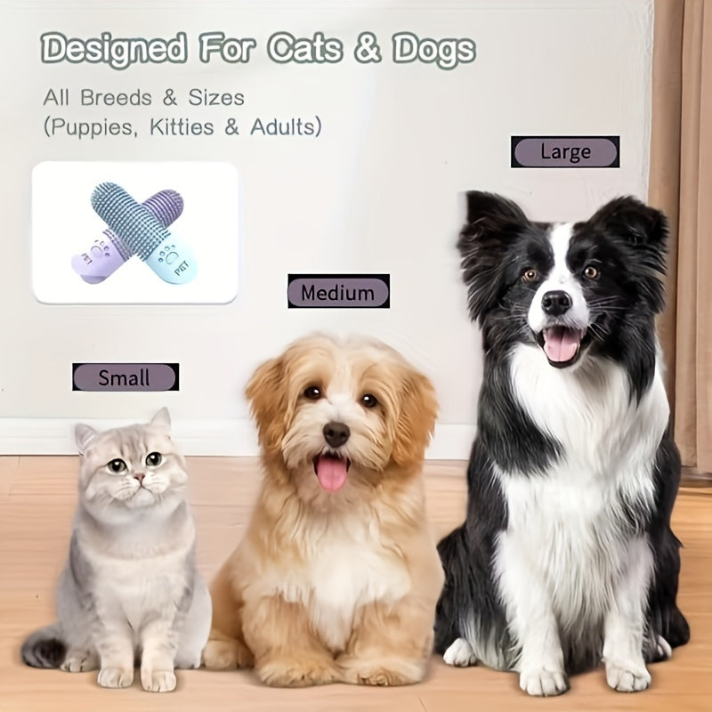 A 360° Pet Finger Toothbrush, Silicone Finger Toothbrush for Dogs, Dental Care Toothbrush for Cats And Dogs, Dog Brushing Kit, Without Battery