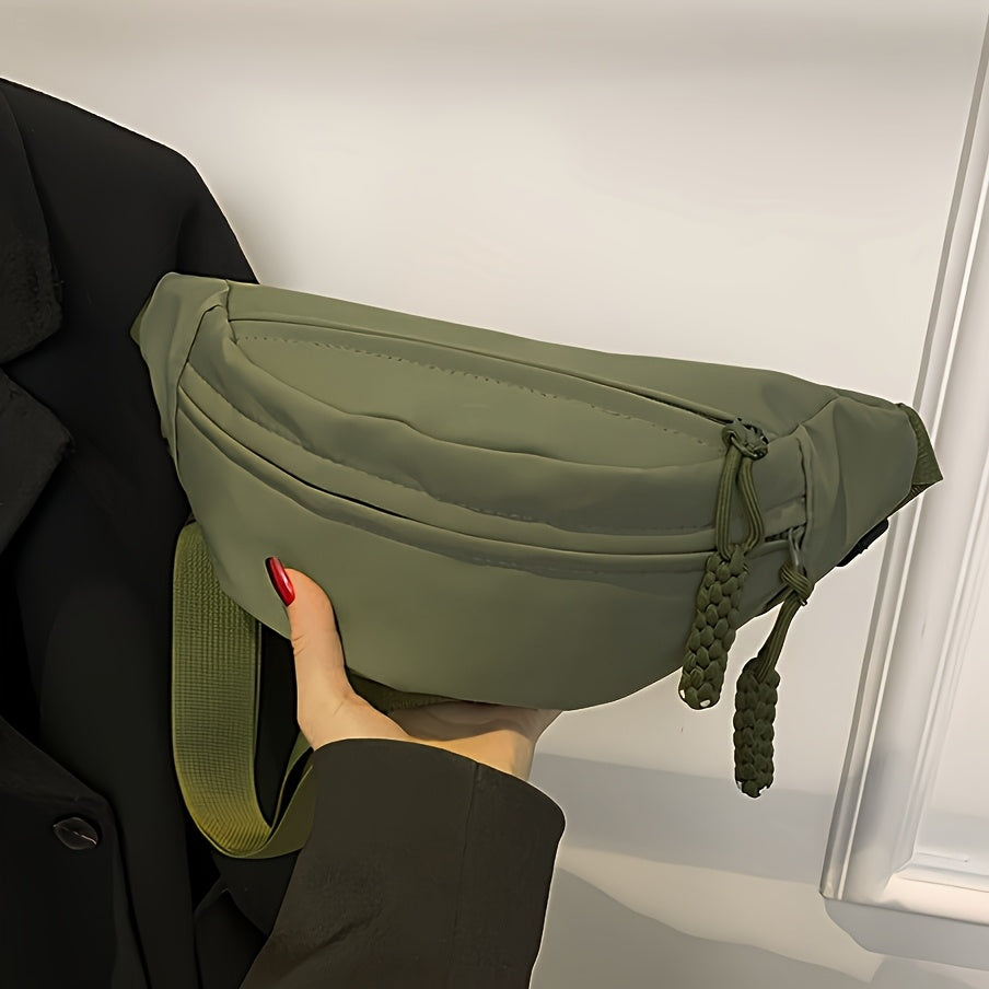 Korean-Style Minimalist Nylon Crossbody Bag, New Textured Shoulder Bag for Underarm Use, Small Chest Bag Or Waist Bag, Perfect As a Christmas Gift for Wife Or Girlfriend, Storage Pouch