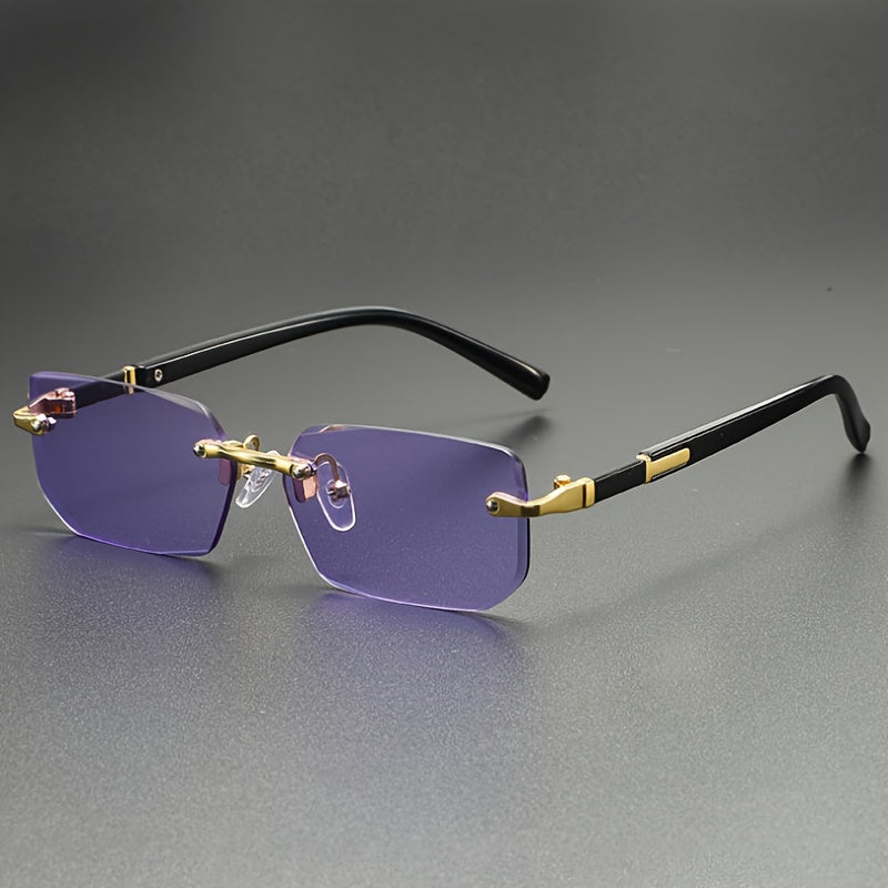 1pc Men's Y2K Fashion Glasses, Square Frameless, Perfect for Summer Outfits