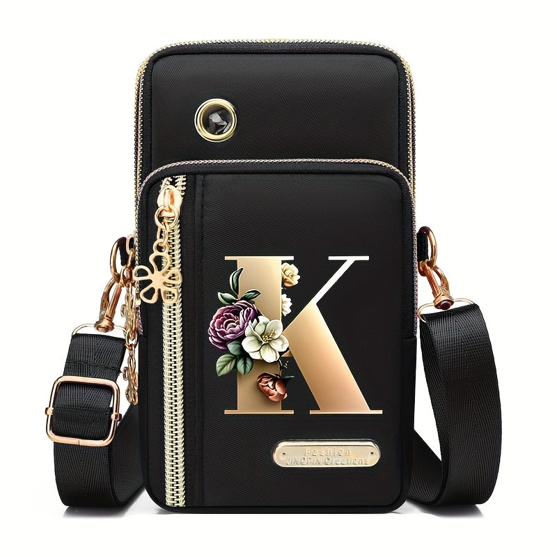 Flower Ben Letter Z Print Fashion Casual Shoulder Bag Crossbody Bag Coin Purse New Nylon Cloth New Mobile Phone Shoulder Bag Bag Women'S Bag