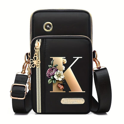 Flower Ben Letter Z Print Fashion Casual Shoulder Bag Crossbody Bag Coin Purse New Nylon Cloth New Mobile Phone Shoulder Bag Bag Women'S Bag