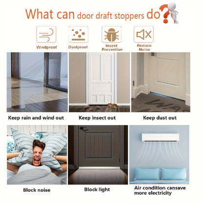 Draft Stopper for Doors, Weatherproofing Seal, Bottom Sweep for Both Exterior And Interior Doors, And a Noise And Dust Insulation Blocker for Garage Windows.
