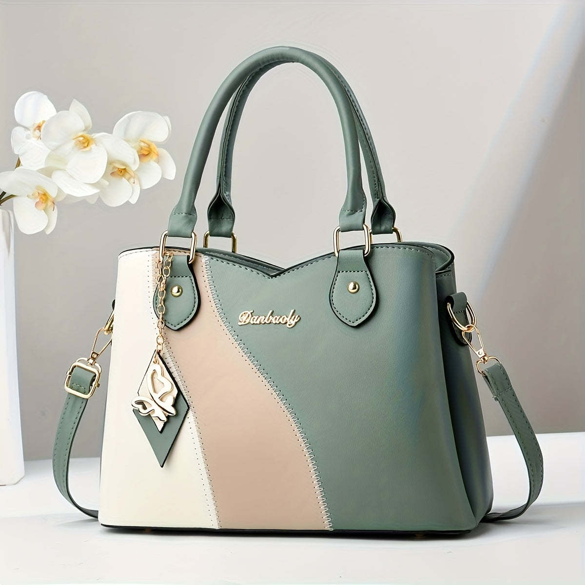 New Stylish Women'S Handbag, Large Capacity, Easy Two-Tone Shoulder And Crossbody Bag, Perfect for Gifting to Mom