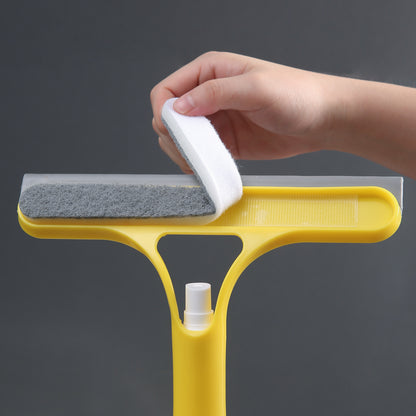 3-in-1 & Mirror Scraper with Removable Microfiber Cloth - Heavy-Duty Plastic Bathroom Window Cleaner, Door, Scraper, and Wiper - No Electricity Needed, Ideal for Home Use