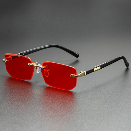 1pc Men's Y2K Fashion Glasses, Square Frameless, Perfect for Summer Outfits