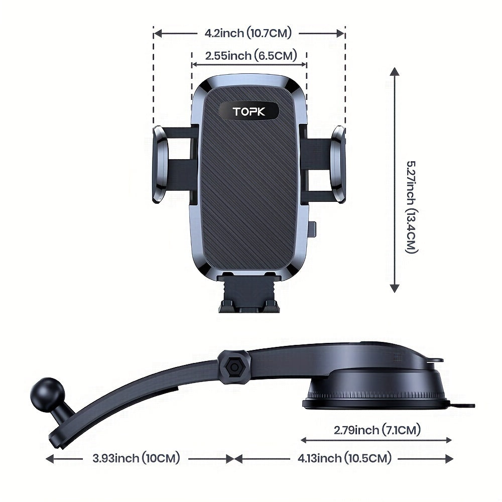 Car Phone Holder Mount, Upgraded Handsfree Stand, Phone Holder for Car Dashboard, Compatible with iPhone Android