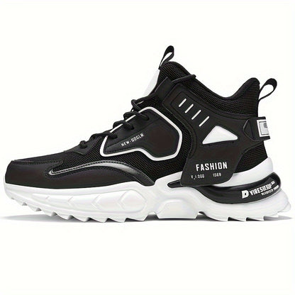 Men'S Breathable Mesh Running Shoes for Autumn, Lightweight And Durable Casual Shoes, Stylish Large Size High-Top Sports Shoes, Dad Shoes